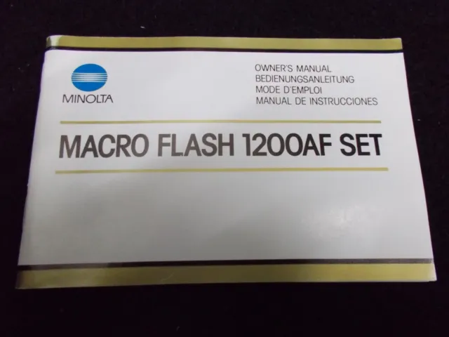 Minolta Macro Flash 1200F Set Manual (1986) . #X-31-18