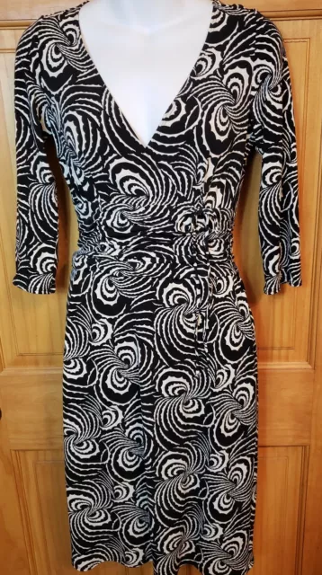 Laundry by Shelli Segal Black/White 3/4 Sleeve Dress, Sz 6, Beautiful!!