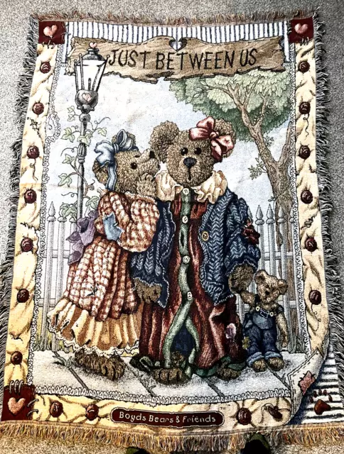 Boyd’s Bears & Friends “Just Beteen Us” Throw Blanket 70"x50" Afghan Tapestry