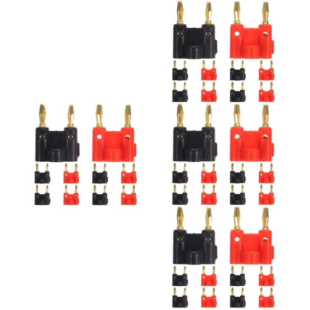 Kit Câblage HIFI 30 Pièces Fiches Banane 4mm RUNCCI-YUN - Connecteurs Enceintes Noir Et Rouge Connecteur Audio Noir Rouge