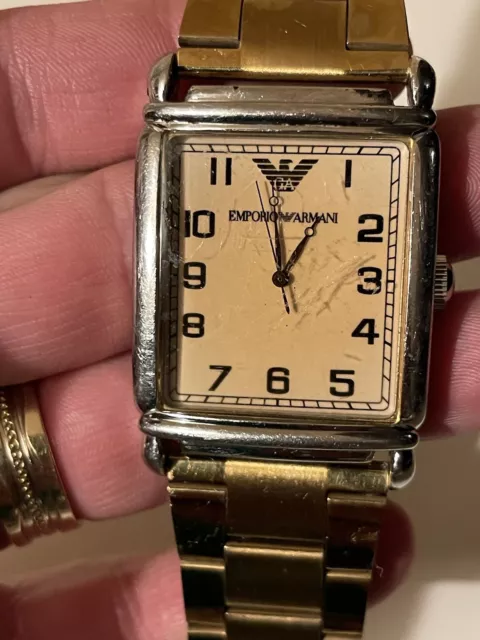 Emporio Armani Brown Square Watch Vintage Need Battery