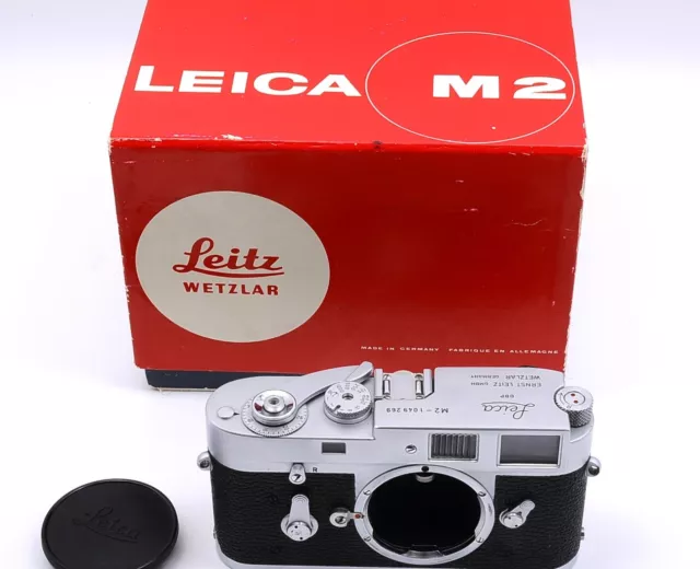 LEICA M2 CAMERA BODY WITH RAPID ROAD  IN BOX NEAR MINT  1962  S.No 1049269 #140