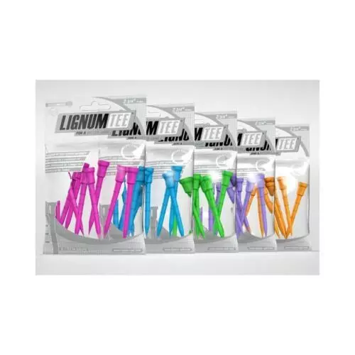 Lignum Golf Tees Blanc 6.3cm Bleu, Vert, Orange, Rose, Violet 7cm