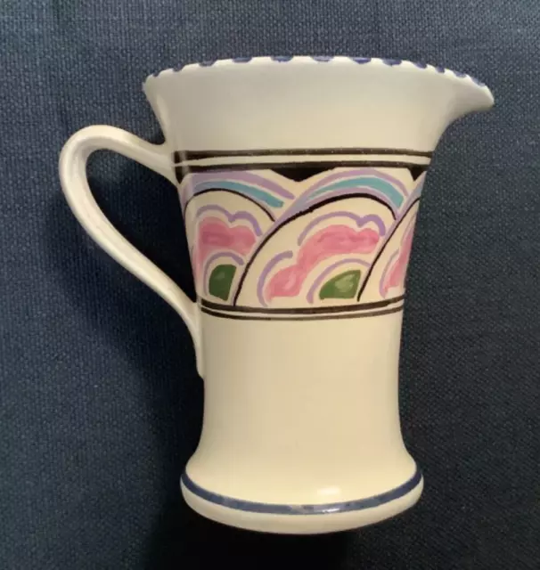 Vintage 1930s Art Deco Honiton Pottery Eastern Scroll Weston Jug,  10.5cm high