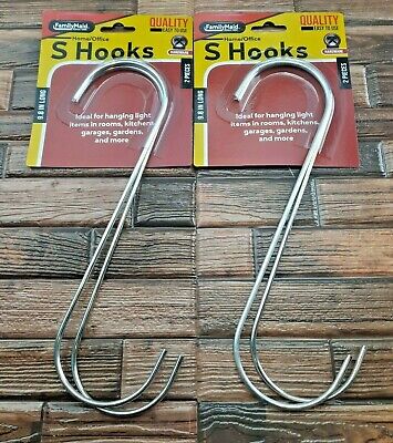 S Hooks 4 Pack Large 10" Stainless Steel Hooks Hanging Storage FREE SHIPPING