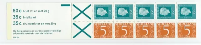 Niederlande Markenheftchen Postzegelboekje PB 19a telblok NVPH