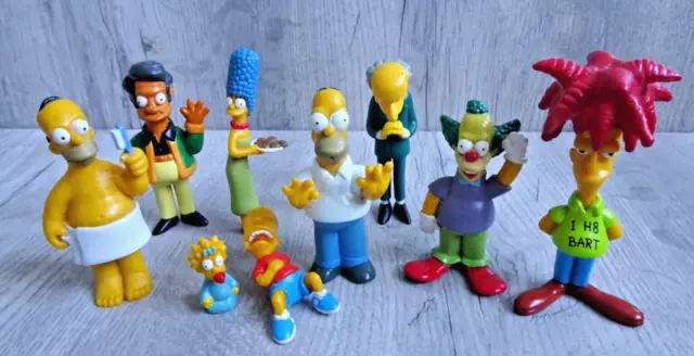 The Simpsons Mini Figures X9 Vintage 1997/99 Bart Apu Krusty SideShow Bob Homer