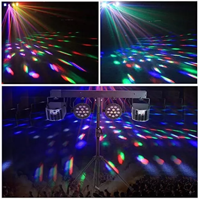 DJ Party Bühnenlicht mit Stand T-Bar Stativ DMX RGBW Par Licht Disco Show U`King 3