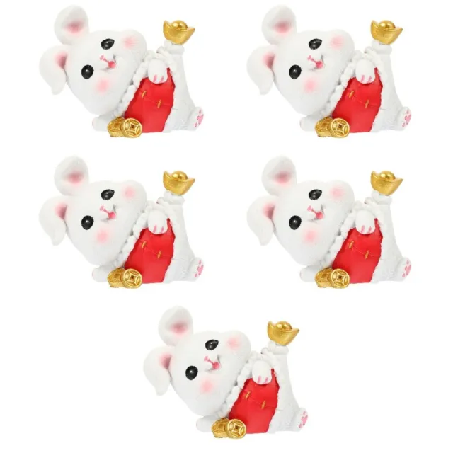 Set of 5 Resin Big Eared Rabbit Ornament Toys for Chicks