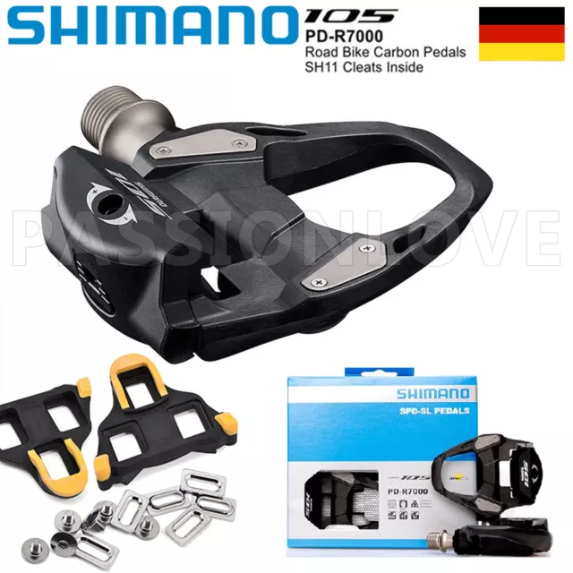 Shimano PD-R7000 SPD-SL Pedale mit SH11 Kohlenstofffaser Rennrad Kohlefaser Teil