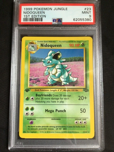 Pokemon Cards: Jungle 1st Edition Rare: Nidoqueen 23/64 PSA 9