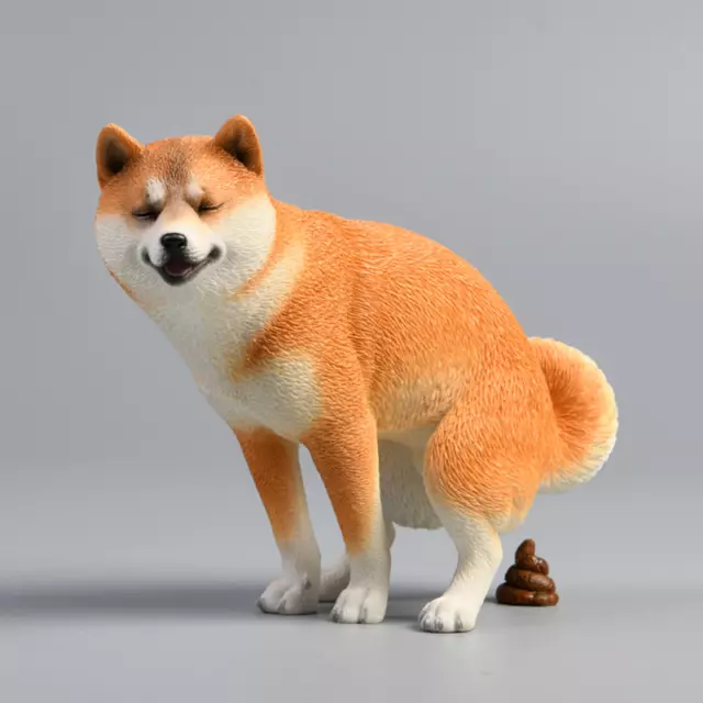 1：6 Scale Cute Shiba Inu Dog Model Imitation Dog Statue Home Decoration Props