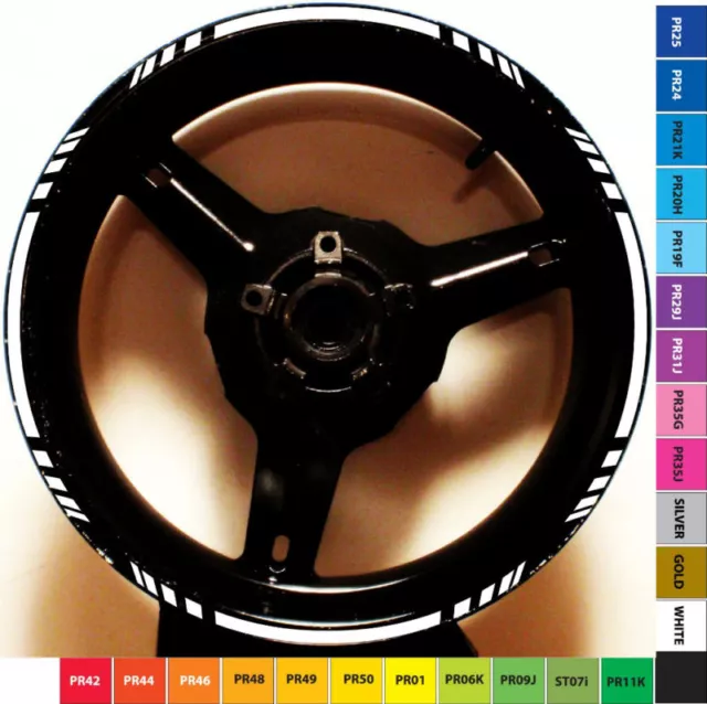 Custom Motorcycle Bike Car Rim Stripes Wheel Decals Tape Stickers Graphics Kit