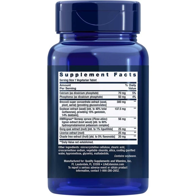 LIFE EXTENSION ESTROGEN For Women Oestrogen Support 30 Vegetarian ...