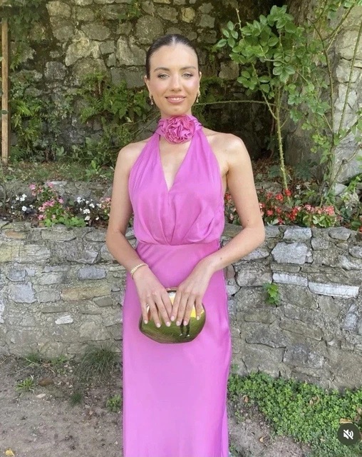 ZARA WOMAN NWT Ss24 Mid- Pink Floral Satin Effect Midi Dress Size S  8463/309 42.30 - PicClick UK