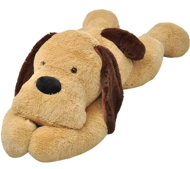 Chien en Peluche Géant XXL 120cm Beige/Marron Nounours Mignon Tout Doux