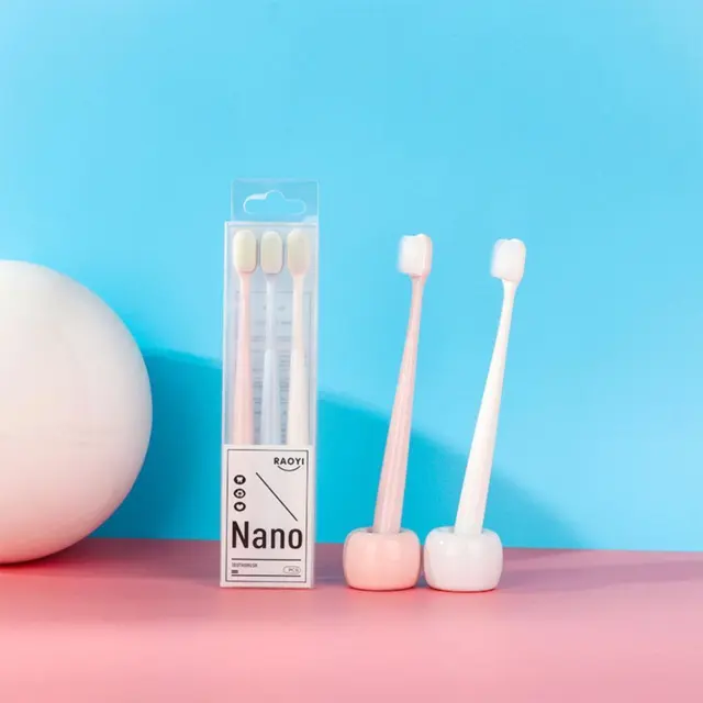 3PCS/Set Silicone Nano Soft Bristles Toothbrush Adult SiliconeToothbrush T9G1