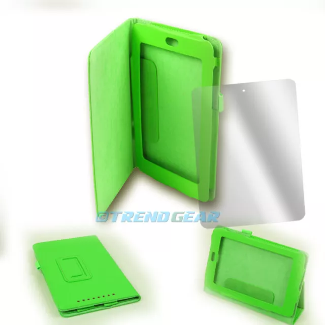 Case Cover+Screen Protector Magnetic Pouch Pu Leather Green Google Asus Nexus 7"