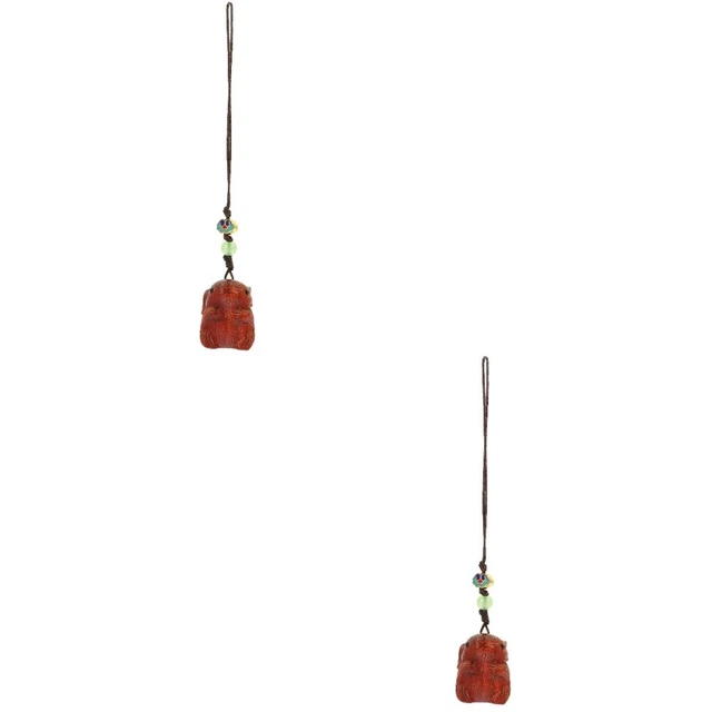 2pcs car hanging en bois de lapin en bois Keychain Pendant sac à main