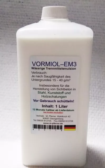 1 litro separatore VORMIOL per casseforme in plastica e metallo (calcestruzzo a vista, gesso)