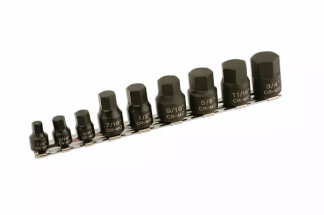 Low Profile Impact Socket Bit Set Hex Allen AF Imperial 1/4" > 3/4" Sizes 2