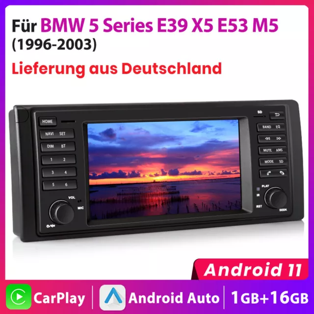 7"Android11 Autoradio GPS Navi Für BMW E39 X5 E53 M5 1996-2003 CarPlay DAB 1+16G