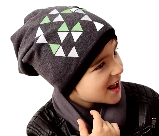 AJS Jungen Set Mütze Loopschal Kindermütze Frühling Herbst Long Beanie Neu