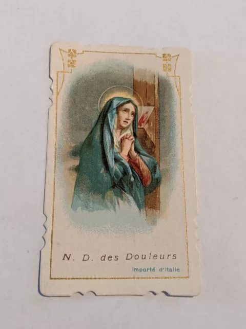 Vintage Antique Prayer Holy Notre Dame Des Douleurs Card Made In Italy A133 4 41 Picclick
