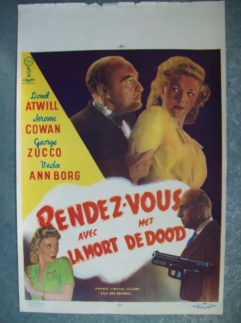 affiche cinéma originale ancienne rendez-vous avec la mort policier 1950