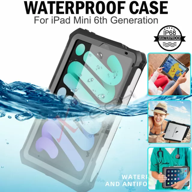 For Apple iPad Mini 6 2021, 6th Gen Tough Shockproof WATERPROOF IP68 Case Cover