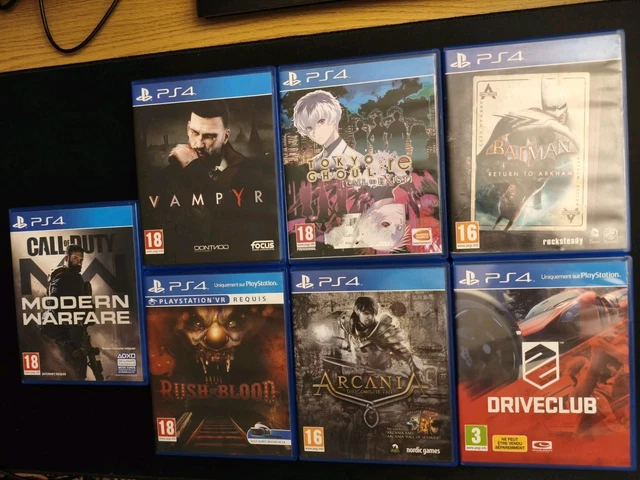 Lot De 7 Jeux PS4 D'occasion, Très Bon état, Boîtiers Et Disques Inclus