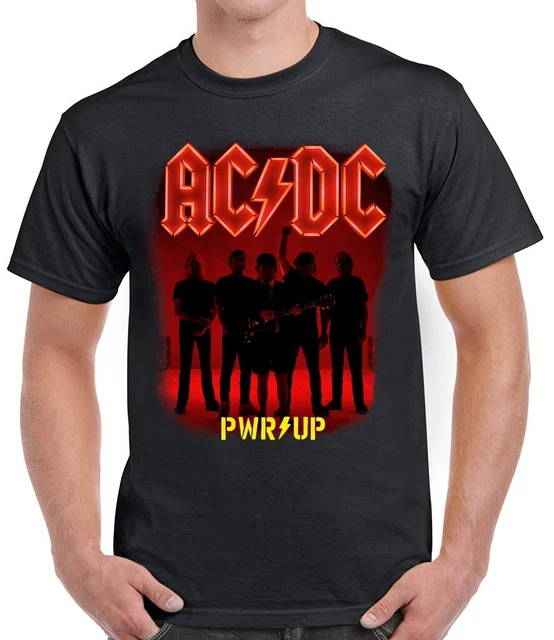 T-shirt AC/DC "PWR UP - Tourshirt 24" Homme - 100% Coton, Coupe Standard, Manches Courtes - Noir
