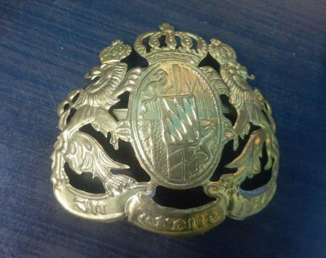 Badge/plaque Laiton Pour Casque Pickelhaube Prussien - Reproduction WW1, Pièce De Décoration Ou Cadeau Pour Collectionneurs !