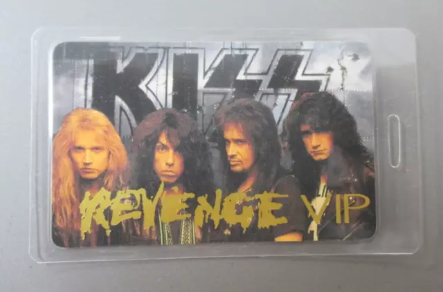 KISS backstage pass laminated Revenge Tour VIP -Gold Ink !