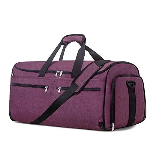 Carry on Garment Bag for Travel,  Convertible Suit Travel Garment Duffel Purple