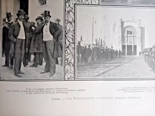 Giolitti e Vittorio Emanuele III a CUNEO Esposizioni agricole su  rivista 1905