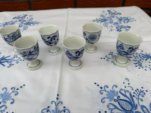 6 x Hutschenreuther Zwiebelmuster Eierbecher