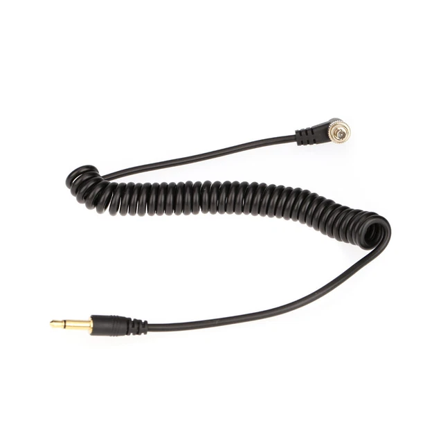 3.5mm Flash Trigger Sync Cable Cord & Screw Lock to Male PC for DSLR  F8L2