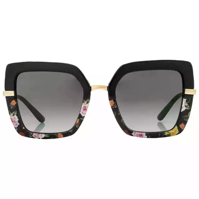DOLCE AND GABBANA Gray Gradient Black Square Ladies Sunglasses DG4373 ...