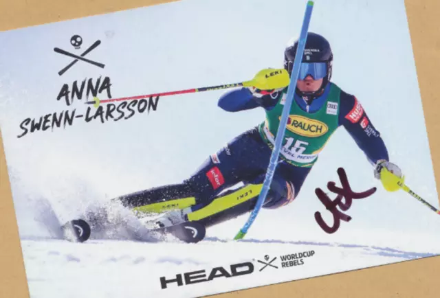 Anna SWENN - LARSSON (1)  AK Bild - Print - Copy - 18 x 13 + SIGNIERTE SKI WM AK