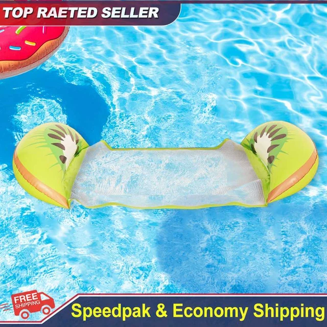Foldable Floating Water Hammock Lounger Inflatable Pool Air Mattress (Kiwi)