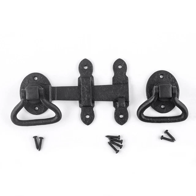 Wrought Iron Door Gate Latch Lock Set Width 6 1/2 Inches Renovators Supply