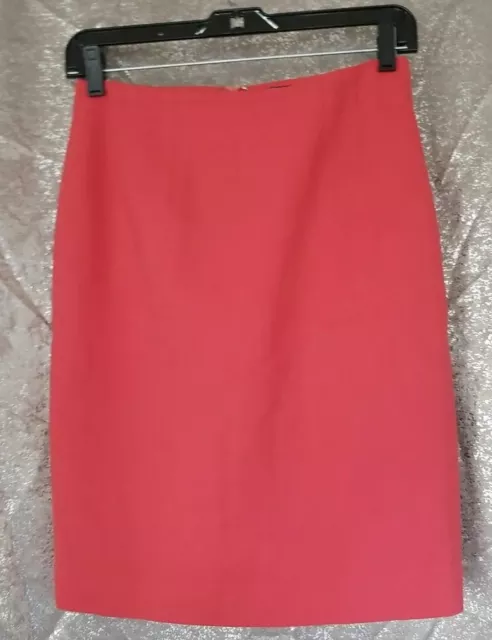 Linda Allard Ellen Tracy Petite Womens Size 4 100% Pure Wool Hook/Zip Pink Skirt