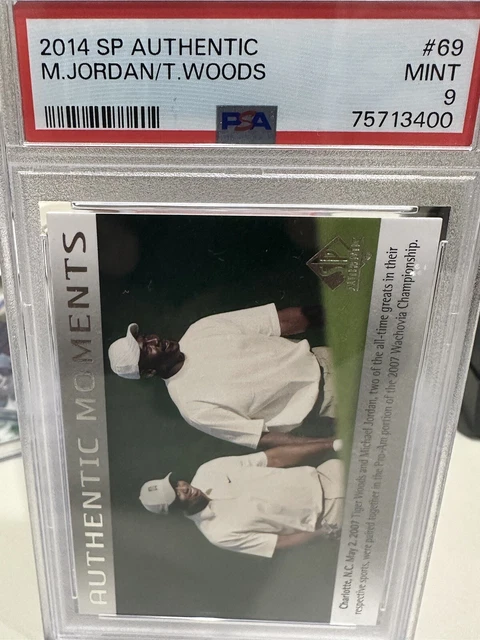 2014 sp authentic michael jordan/ Tiger woods PSA 9