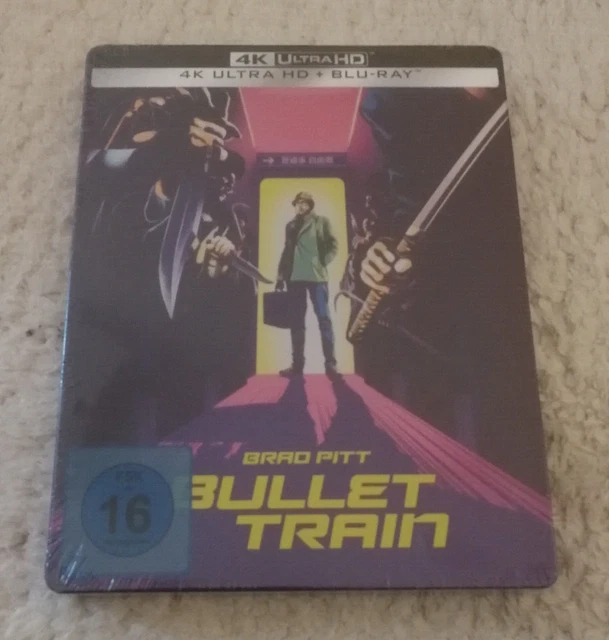 BULLET TRAIN BRAD Pitt 4K Ultra HD und Blu Ray Limited Steelbook NEU