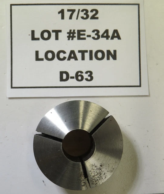 17/32" 5C Collet - With Id Threads - Lot E34A R12C1
