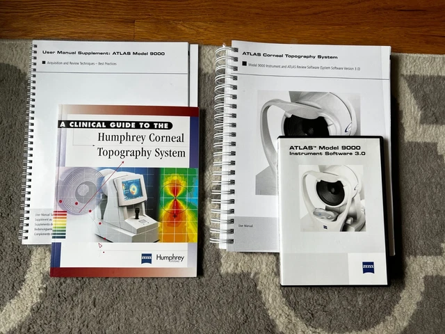 Zeiss atlas 9000 Topographer manuals + Software Update Ver 3.0