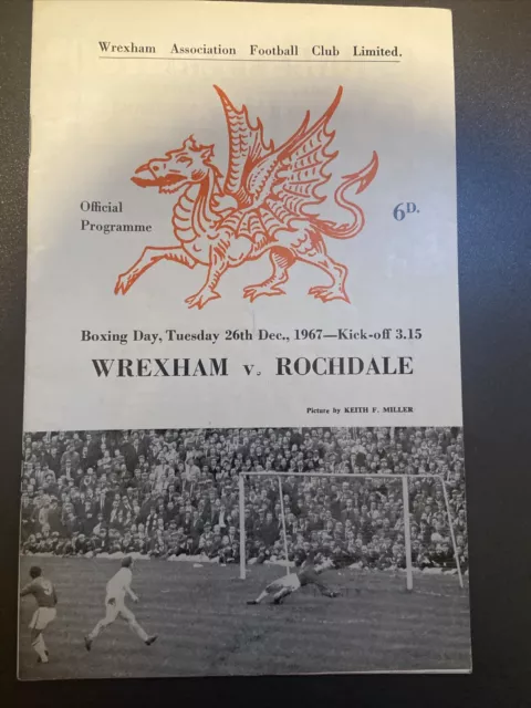 Wrexham v Rochdale(Division 4 67/8) 26/12/67 FLD + football league review