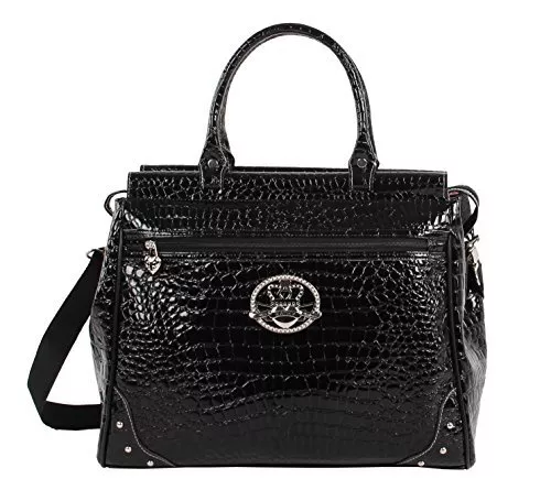 Kathy Van Zeeland Croco PVC Designer Handbag -16 Inch Dowel Bag Carry On Luggage