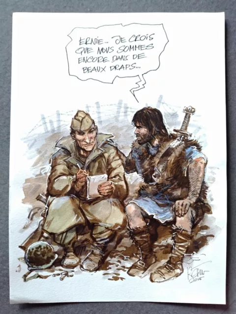 ROSINSKI - Dessin Original THORGAL & ERNIE (Pratt)